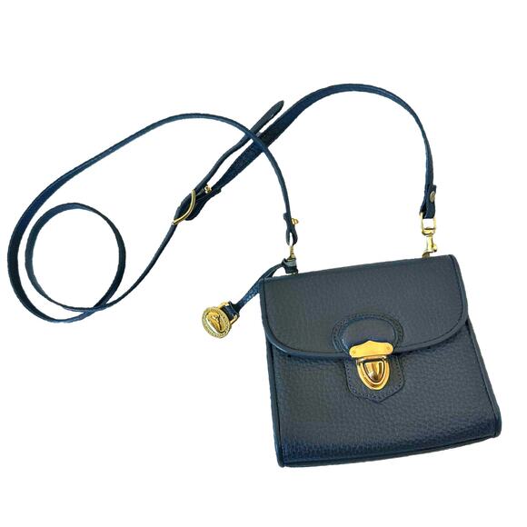 Dooney & Bourke  Rare Vintage Navy Leather Mini Crossbody Bag - Picture 1 of 15